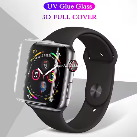 20D Full Coverage Tempered Glass For Apple Watch 38 42 40 44mm UV Glue Screen Protector For Watch 5 