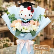 🎓【香港本地原創手作】Hello Kitty / Brown熊大 卡通公仔 畢業花束 🌻 拍照打卡必備 📸 實物拍攝