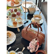 Preferred❤ Free Gift Box Packaging miu Miu Bowling Ball Handbag Sweet Hard to Love Cross Bag Not Gar