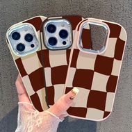 Case hp For IQOO U5x Z7i Z9 5G Z9X Soft Silicon Chessboard Silver Chrome Lens Kesing