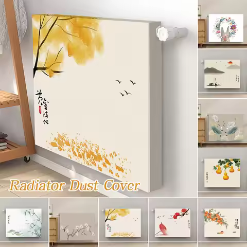 55-210cm Elastic All Inclusive Radiator Dust Cover Multi-sizes Chinese Style Printing Decorative Hea