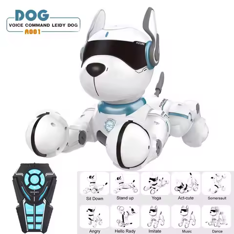 Smart Talking RC Robot Dog Walk Dance Interactive Pet Robot Dog Voice Control Encyclopedia Teaching
