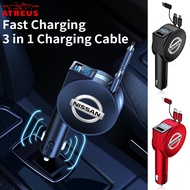 Nissan Car USB Charger Fast Charging 3 in 1 LED Digital Display Car Cigarette Lighter Charger For Ni