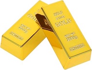 TOYANDONA Replica Gold Bar Plastic Fake Golden Brick Gold Bar Film Prop Novelty Joke Gift Door Stop 