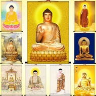 Namo Buddha Shakyamuni Buddha Portrait Hanging Scroll Buddha Silk Scroll Painting Buddha Hall Offeri