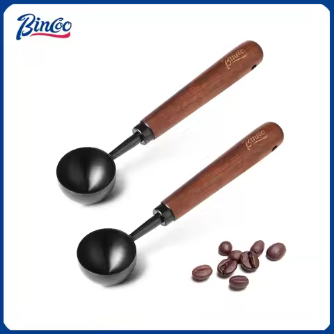 Bincoo Walnut Handle Coffee Scoop, 304 Stainless Steel Measuring Spoon for Coffee Beans, Gram Measur