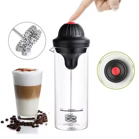 Portable Milk Frother Electric Foamer Coffee Foam Maker Milk Shake Mixer Battery Milk Frother With J