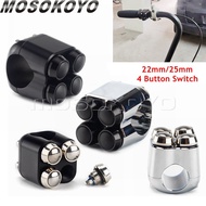 MO Universal 1" 7/8" 22mm 25mm Motorcycle Handlebar Button Aluminum Switch For H Arley C HOPPER Floa