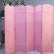 Rattan Screen Partition Office Screen Milky White Mobile Fitting Room Dining Partition Partition Hot