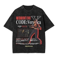 Resident Evils Code Veronica graphic 100% Heavyweight cotton Washed short-SLEEVE T-shirt