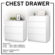 Kabinet Laci/ Kabinet Baju 3-4 Tingkat/Chest Of Drawer 3 Tier Drawer Cabinet White Drawer 4 Tier Dra