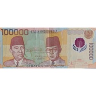 Uang Kuno Indonesia Polymer 100rb 100000 Soekarno -Hatta tahun 1999