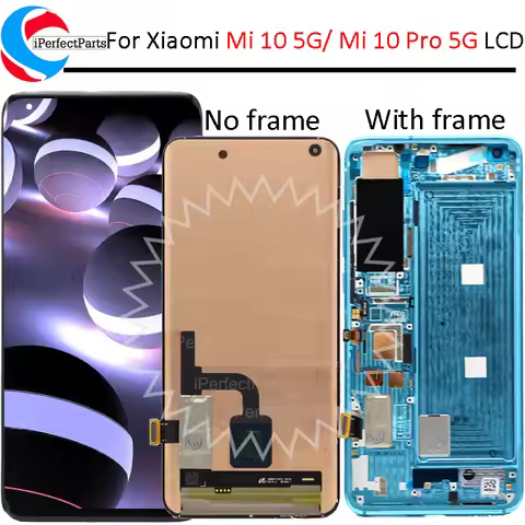 Super AMOLED For Xiaomi Mi 10 LCD M2001J2G Display with Frame Touch Panel Screen Digitizer Assembly 