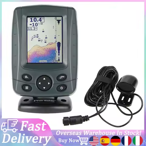 FF668C 3.5 Inch LCD Fish Finder 200KHz/83KHz Duel Beam Sonar Frequency Fishing Sonar Sensor Fishing 