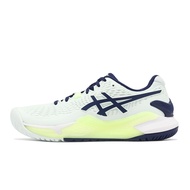 Asics Tennis Shoes GEL-Resolution 9 Women's Fluorescent Green Dark Blue French Net Color Matching [ACS] 1042A208301