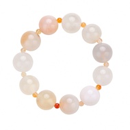 [VE] 1pc Natural Color Agate Beads Bracelet, 15.6mm Jade Stone Beaded Bracelet, Meaning Sweet Love A