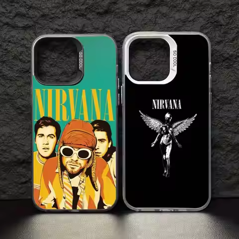 N-Nirvana Rock Band Lamentably Phone Case For iPhone 17,16,15,14,13,12,11,Pro Max,Plus Candy Silver 