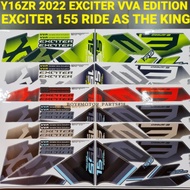 Y16 ZR Y16ZR YAMAHA EXCITER 155 VVA ( 45 ) BODY STICKER EXCITER 155 VVA ( RIDE AS THE KING ) BODY CO