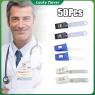 50Pcs Plastic Badge ID Clip ID Cards Name Tag Clip Holder