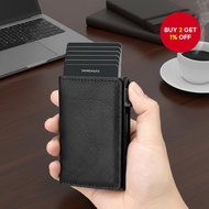 Men's Carbon Fiber RFID Wallet, Aluminum Alloy Magnetic Card Holder with Money Clip, Slim Anti-Theft