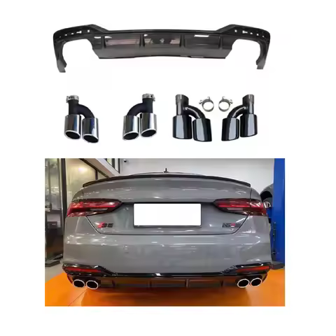 S5 B9 Diffuser with Tail Tube for Audi A5 B9 2020-2022 Upgrade Audi S5 Rear Diffuser Audi A5 Diffuse