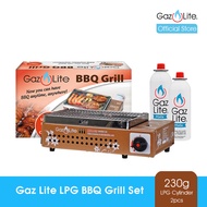 Gaz Lite Barbecue Grill With 2pcs  Gaz Lite Mate 230g Liquefied Petroleum Gas(LPG) Cylinders