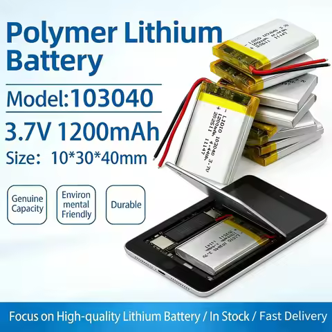 1200mAh 3.7V 103040 Lithium Polymer Rechargeable Li-ion Cell Battery for DIY Electronics And PS4 Con