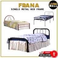 Living Mall Frana Single Metal Bed Frame Collection w/ Optional Mattress Add On