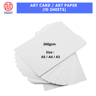 10 Sheets - Art Card / Art Paper 260gsm Book Cover Labelling Box DIY Hand Craft Invitation Card Prin