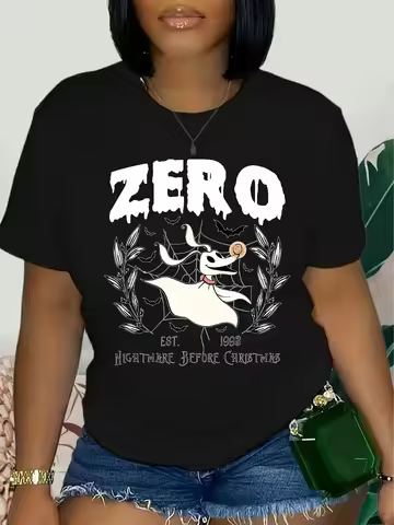 Disney's Nightmare Before, Unisex Jack Skellington T-shirt - Short Sleeve Cartoon Print