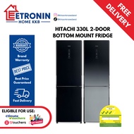 *Climate Voucher Eligible* Hitachi 330L 2-Door Bottom Mount Fridge R-BG415P6MSX - GBK R-BG415P6MSX -