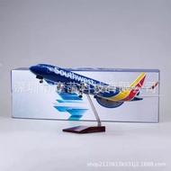 47CM Boeing 737 Southwest 737 Airplane Model with Light with Wheels Static Airplane Model Decoration