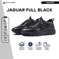 ARF Jaguar FullBlack Sepatu Sneakers Hitam Casual Pria Wanita Sepatu Sekolah Daddy Shoes SL