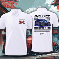 Kaos Polo Shirt  Nissan GTR Nissan Polo Shirt GTR Nismo Polo R35 R32 Cotton Wearable Both Men#01