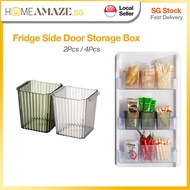 [HomeAmaze]2Pcs Fridge Side Door Storage Box Fridge Side Door Organizer Food Seasoning Fruit Organiz