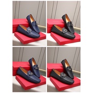 Shoes S1F1H blue color leather loafer men shoes kasut lelaki