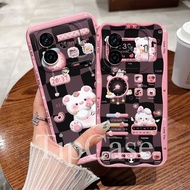 Vivo Iqoo Z9 Casing - Iqoo Z9 Turbo 5G Iqoo Z7X/ Iqoo Z7 Case Protect Camera Cute Bear Motif