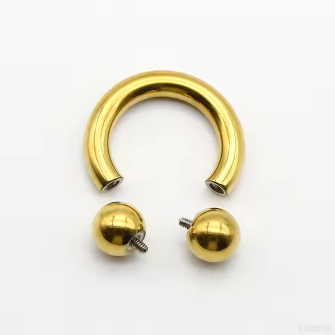 1Pc 00G-12G Stainless Steel Circular Barbell Horseshoe Ring with Ball Nose Septum Rings Large Gauge 