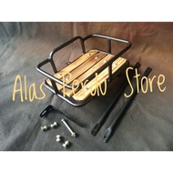 KAYU Folding Bike Basket/Folding Bike Front Rack/Minion Custom Cool Wooden Pedestal