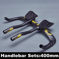 TOMTOU โลโก้สีเหลืองคาร์บอน12K การแข่งขันจักรยานบนถนน TT Triathlon Aero Bar เบาะจักรยานฟองน้ำ Aeroba