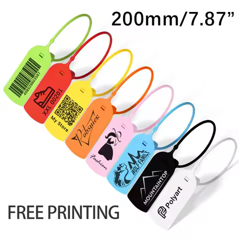 100Pcs Custom Clothing Hang Tags Personalized Plastic Security Print Garment Shoe Clothes Product Lo