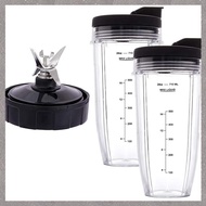 [U L Z R] 24Oz Cups with To-Go Lids, 7 Fins Extractor Blade, for Nutri Ninja Auto IQ BN801 SS101 BL4