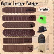 10/25/50/100pcs Custom Laser Printed Text/Logo Iron-On Leather Patches, Custom Company Logo Patches,