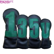CAUSI Golf Club Head, 1 3 5 U Embroidered PU Leather Golf Club Cover,  Multifunctional Portable Hybr