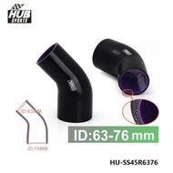 2.5"-3" 63mm-76mm Silicone reducer Hose Coupler Piping 45 Degree 4-Ply Black For Toyota MR2 MK2 Turb