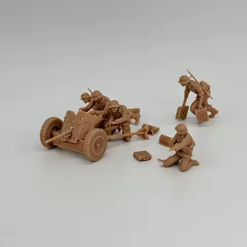 1/72 Scale Resin Model kit WW2 PaK 36 Anti Tank Gun with Crew Tabletop Military Figures Unpainted Di