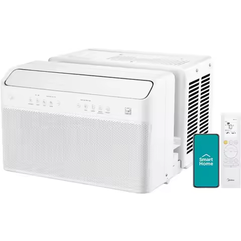 Midea 10,000 BTU U-Shaped Smart Inverter Window Air Conditioner,Cools up to 450 Sq.Alexa/Google Assi