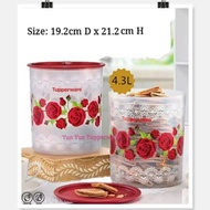 Tupperware Royal Red Rose One Touch Maxi Canister - 4.3L