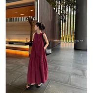 Red fishtail maxi dress Sleeveless