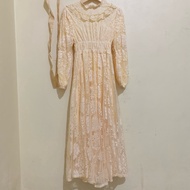 SOIRA Brocade Dress - SOIRA yellow Brocade Dress - brocade Dress - yellow full brocade Dress